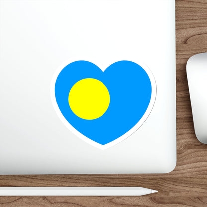 Heart Flag of Palau - STICKER Vinyl Die-Cut Decal-The Sticker Space