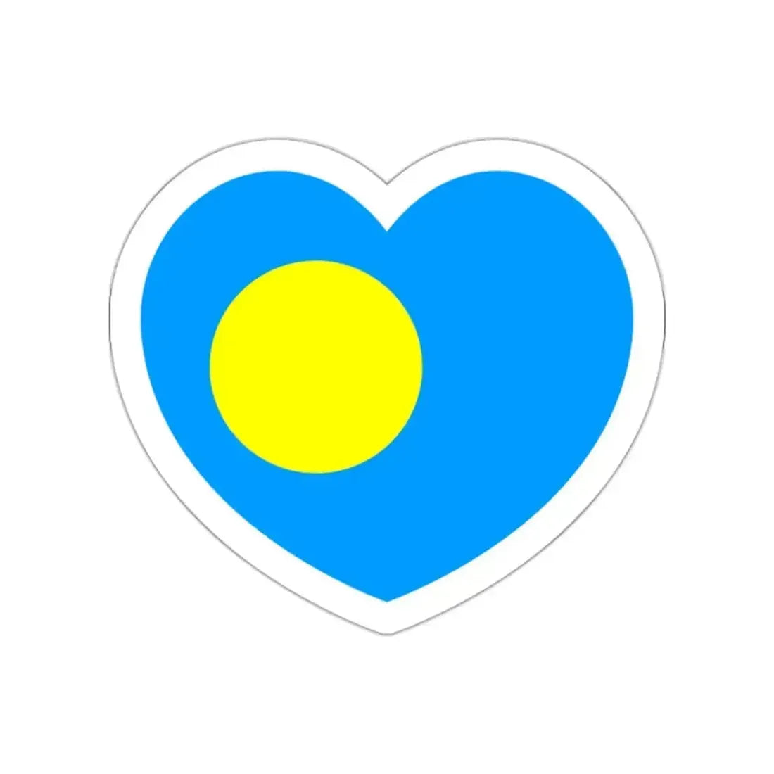 Heart Flag of Palau - STICKER Vinyl Die-Cut Decal White Die-Cut 2 Inch - The Sticker Space