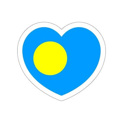 Heart Flag of Palau - STICKER Vinyl Die-Cut Decal White Die-Cut 4 Inch - The Sticker Space