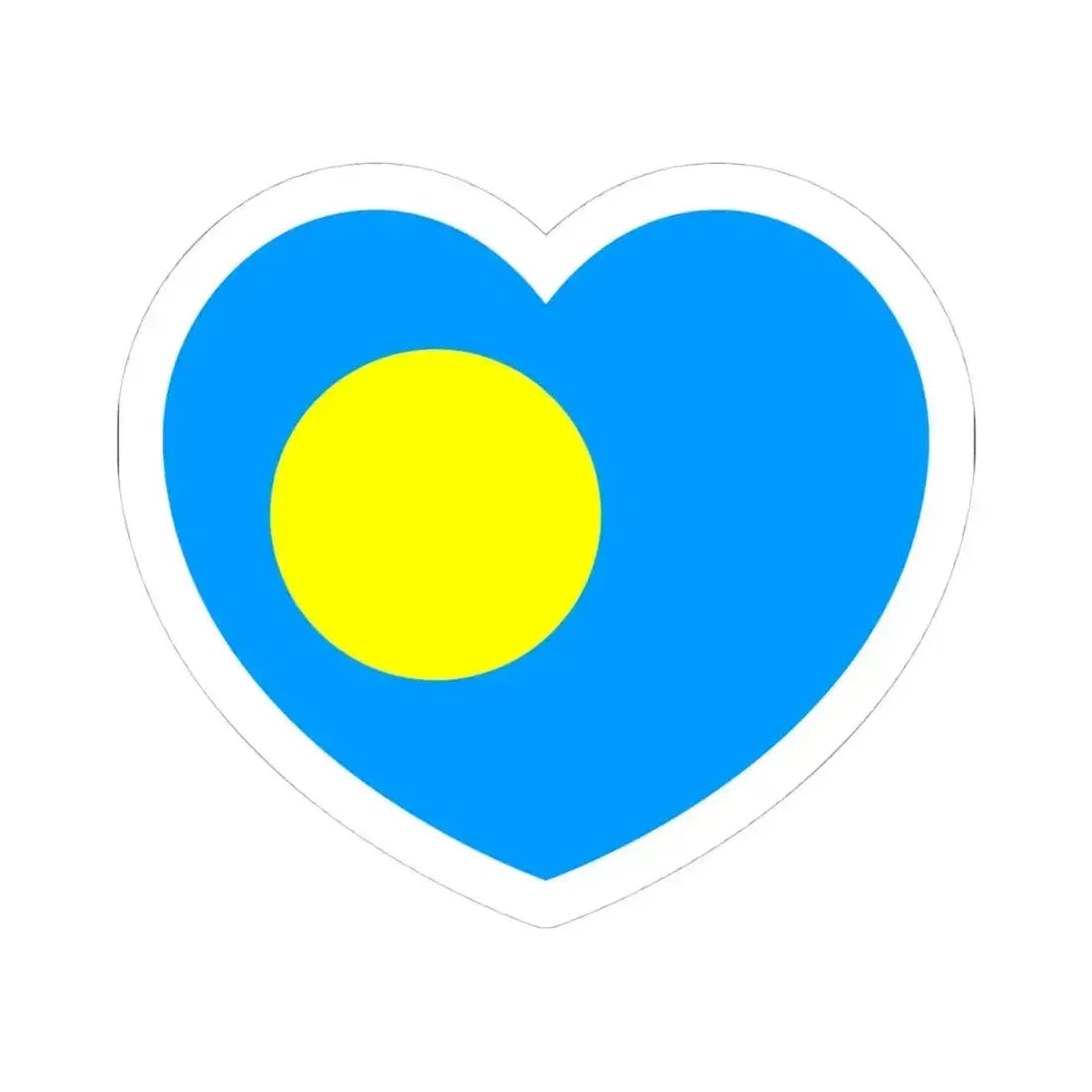 Heart Flag of Palau - STICKER Vinyl Kiss-Cut Decal 4 Inch White - The Sticker Space