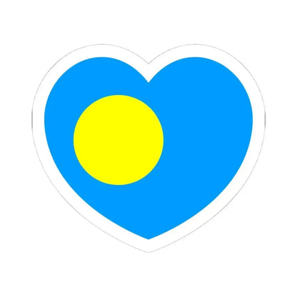 Heart Flag of Palau - STICKER Vinyl Kiss-Cut Decal 4 Inch White - The Sticker Space