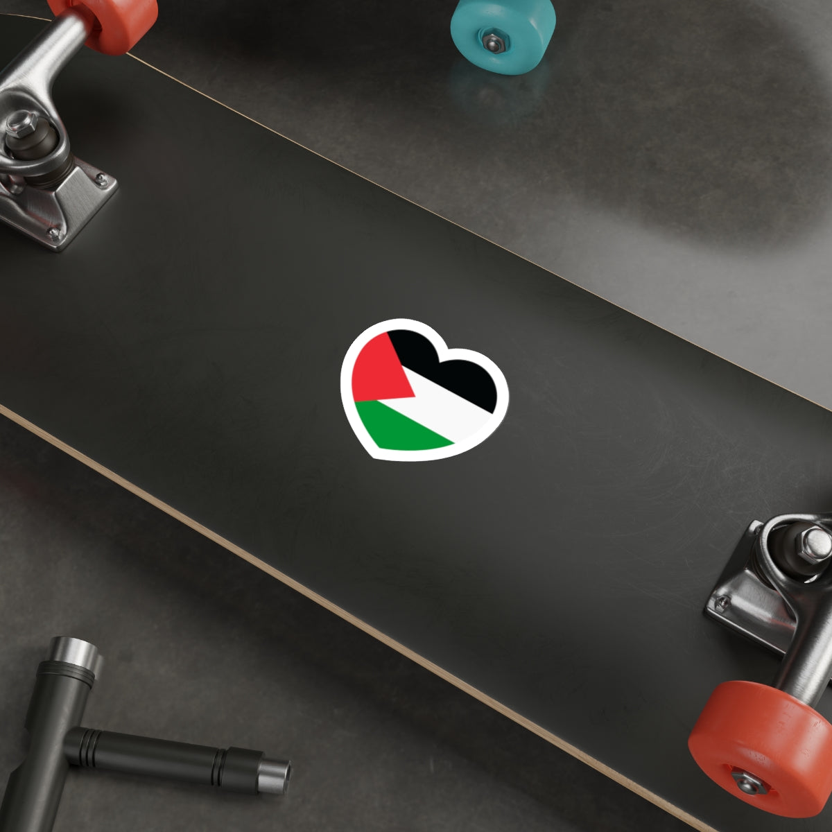 Heart Flag of Palestine - STICKER Vinyl Die-Cut Decal-The Sticker Space