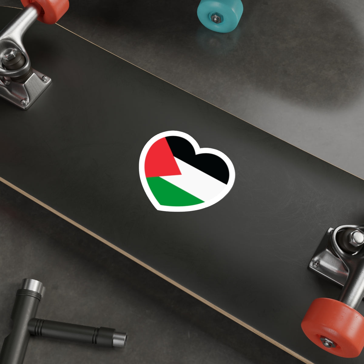 Heart Flag of Palestine - STICKER Vinyl Die-Cut Decal-The Sticker Space