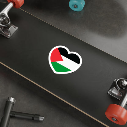 Heart Flag of Palestine - STICKER Vinyl Die-Cut Decal-The Sticker Space