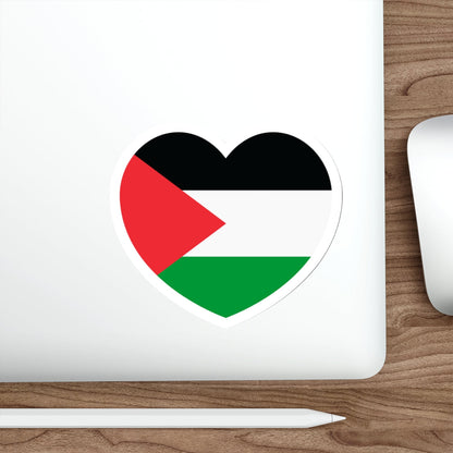 Heart Flag of Palestine - STICKER Vinyl Die-Cut Decal-The Sticker Space