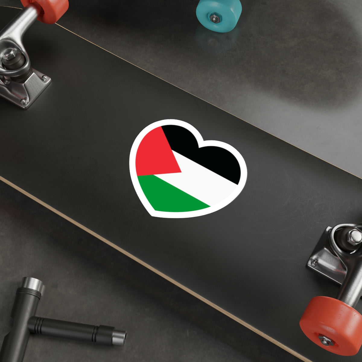 Heart Flag of Palestine - STICKER Vinyl Die-Cut Decal-The Sticker Space