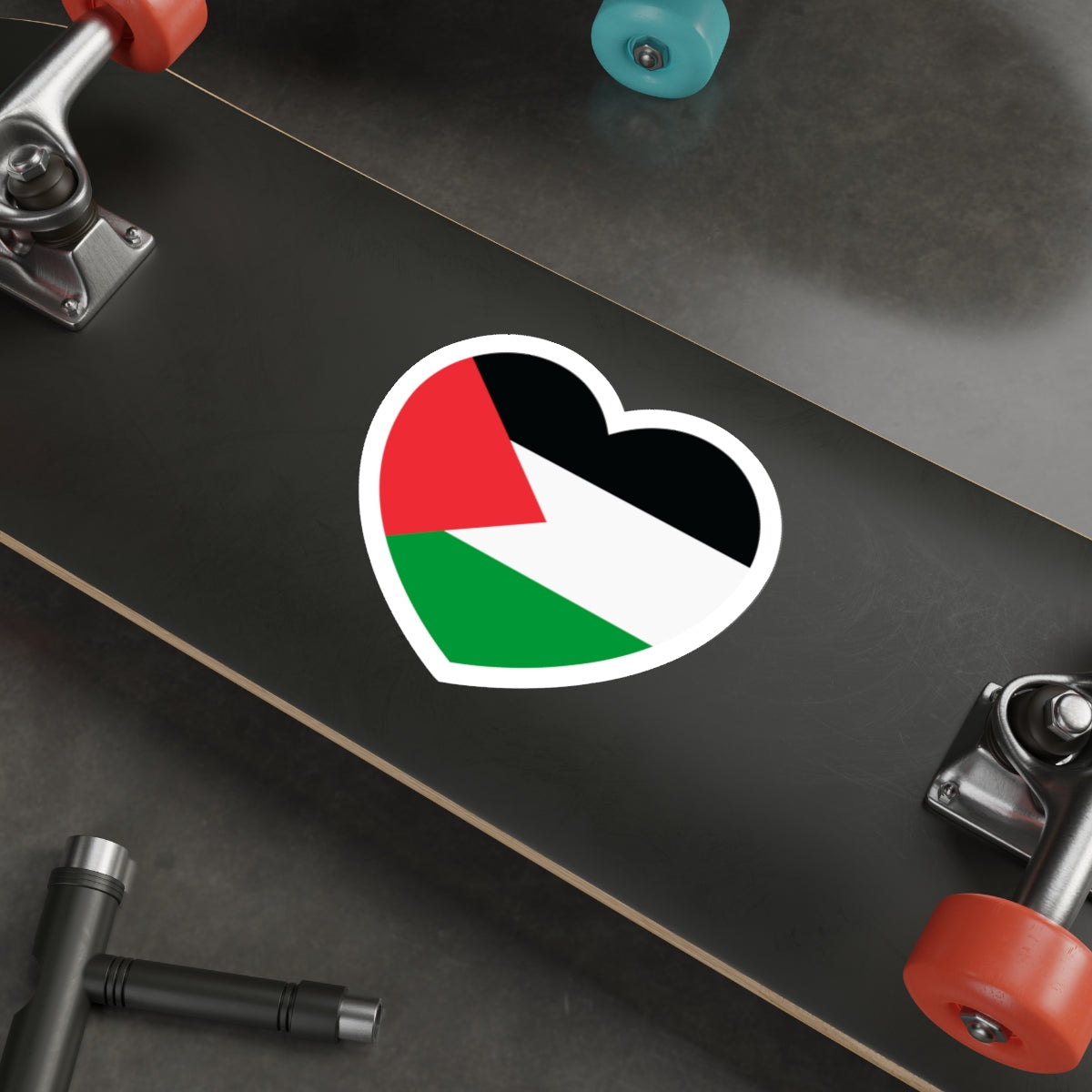 Heart Flag of Palestine - STICKER Vinyl Die-Cut Decal-The Sticker Space