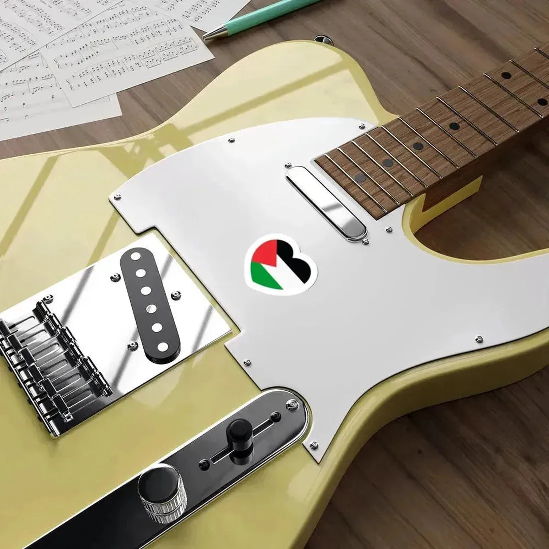 Heart Flag of Palestine - STICKER Vinyl Die-Cut Decal - The Sticker Space