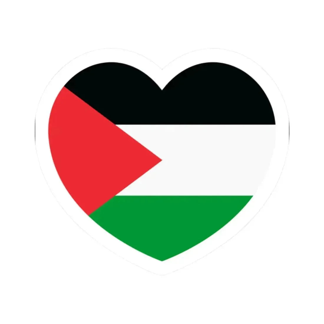 Heart Flag of Palestine - STICKER Vinyl Kiss-Cut Decal 2 Inch White - The Sticker Space