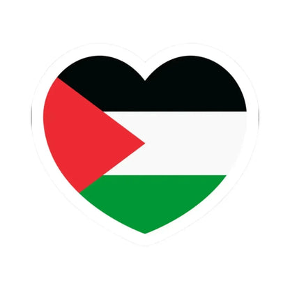 Heart Flag of Palestine - STICKER Vinyl Kiss-Cut Decal 2 Inch White - The Sticker Space