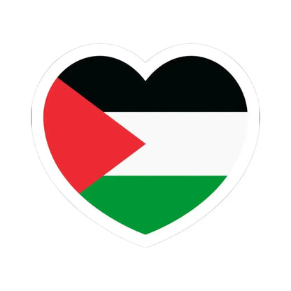 Heart Flag of Palestine - STICKER Vinyl Kiss-Cut Decal 3 Inch White - The Sticker Space