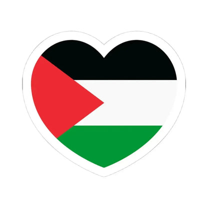 Heart Flag of Palestine - STICKER Vinyl Kiss-Cut Decal 4 Inch White - The Sticker Space