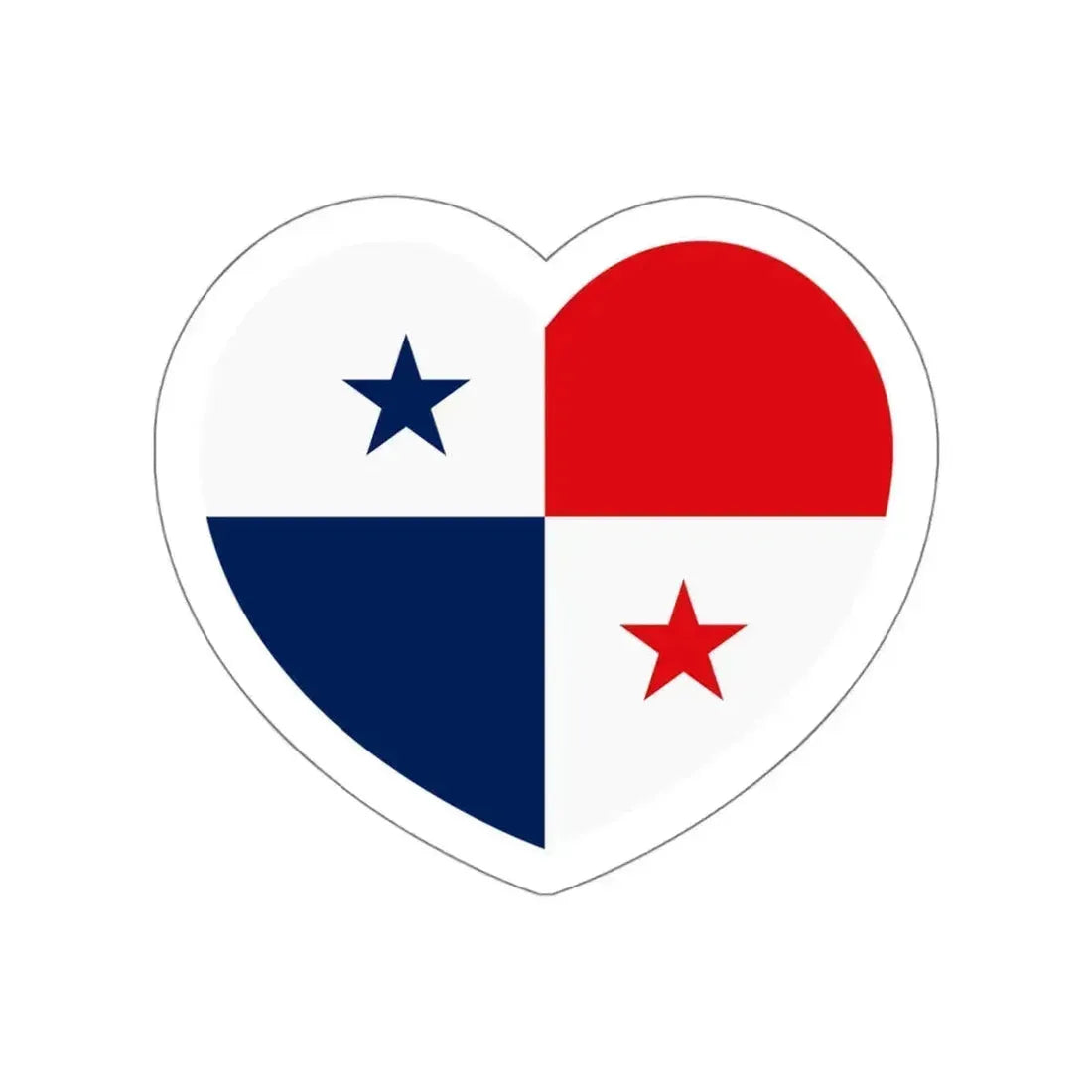 Heart Flag of Panama - STICKER Vinyl Die-Cut Decal White Die-Cut 6 Inch - The Sticker Space