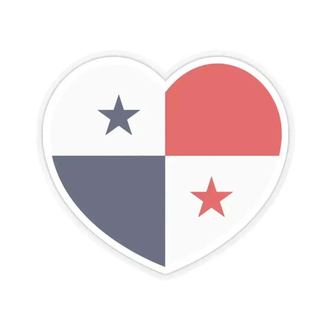 Heart Flag of Panama - STICKER Vinyl Kiss-Cut Decal 2 Inch Transparent - The Sticker Space