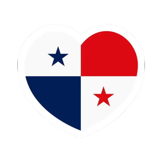 Heart Flag of Panama - STICKER Vinyl Kiss-Cut Decal 2 Inch White - The Sticker Space