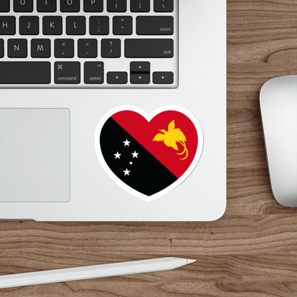 Heart Flag of Papua New Guinea - STICKER Vinyl Die-Cut Decal-The Sticker Space