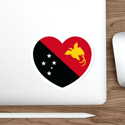 Heart Flag of Papua New Guinea - STICKER Vinyl Die-Cut Decal-The Sticker Space