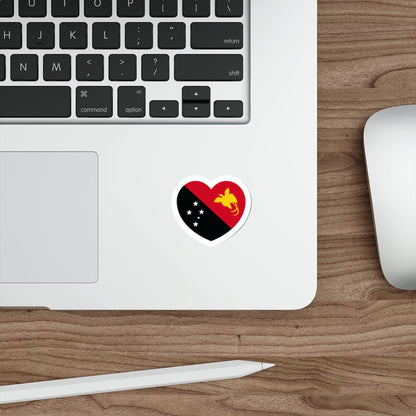 Heart Flag of Papua New Guinea - STICKER Vinyl Die-Cut Decal-The Sticker Space