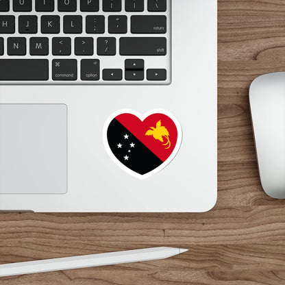 Heart Flag of Papua New Guinea - STICKER Vinyl Die-Cut Decal-The Sticker Space