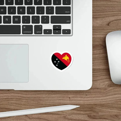 Heart Flag of Papua New Guinea - STICKER Vinyl Die-Cut Decal - The Sticker Space