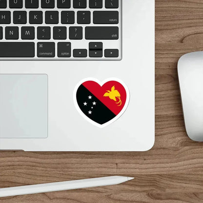 Heart Flag of Papua New Guinea - STICKER Vinyl Die-Cut Decal - The Sticker Space