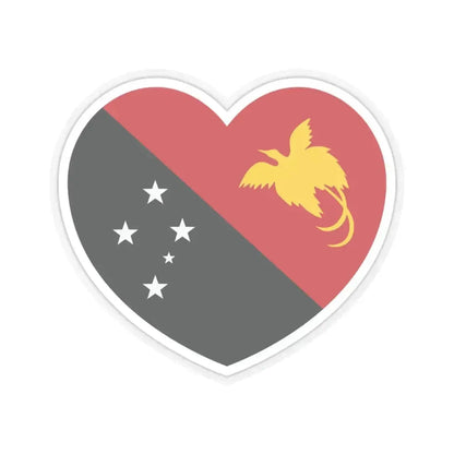 Heart Flag of Papua New Guinea - STICKER Vinyl Kiss-Cut Decal 3 Inch Transparent - The Sticker Space