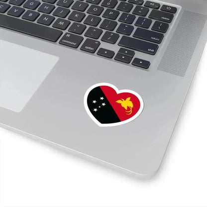 Heart Flag of Papua New Guinea - STICKER Vinyl Kiss-Cut Decal - The Sticker Space