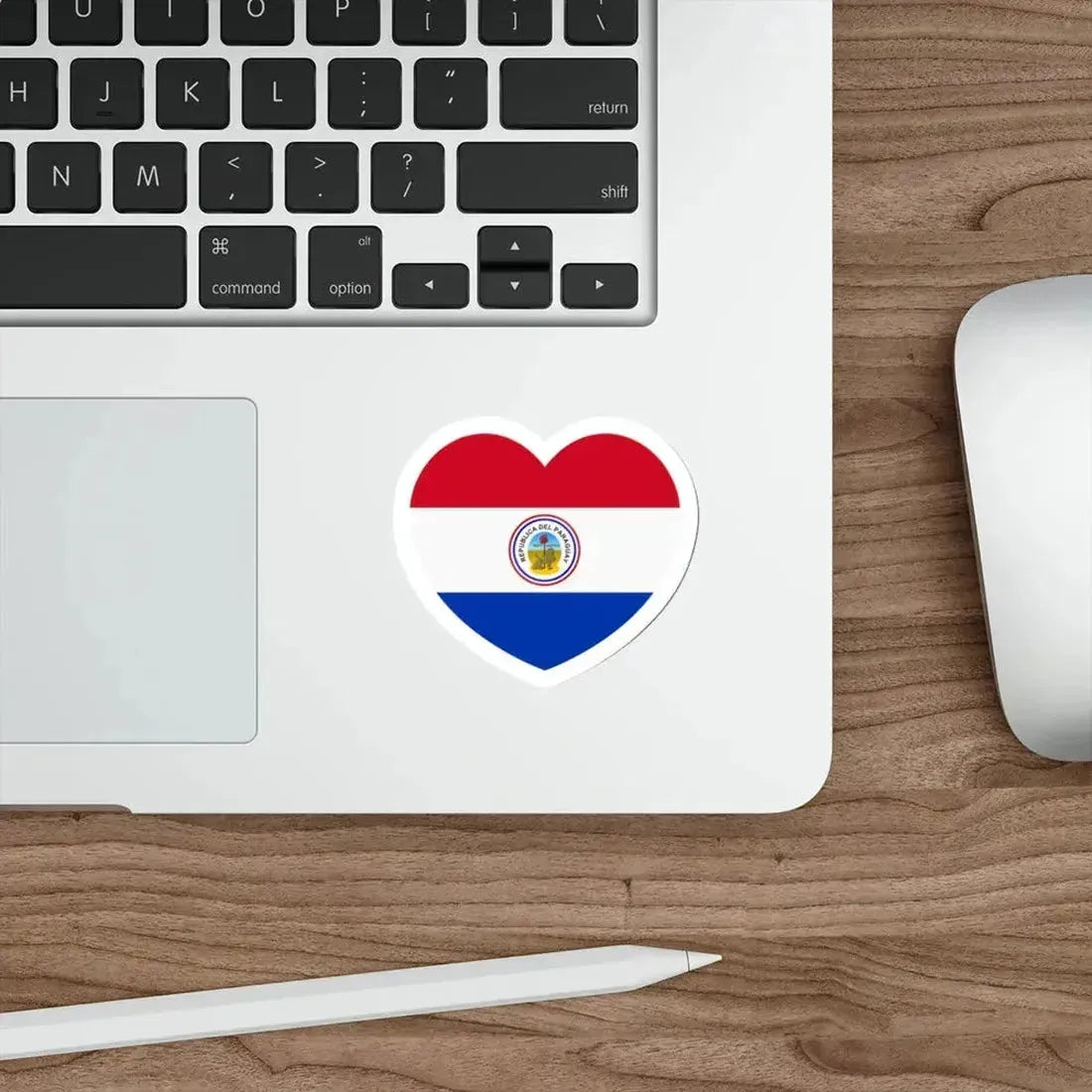 Heart Flag of Paraguay 1842-1990 reverse - STICKER Vinyl Die-Cut Decal - The Sticker Space
