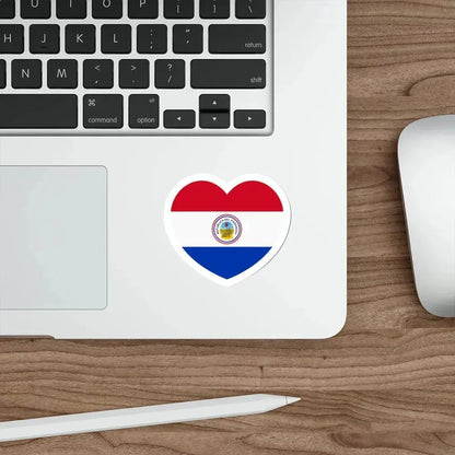 Heart Flag of Paraguay 1842-1990 reverse - STICKER Vinyl Die-Cut Decal - The Sticker Space