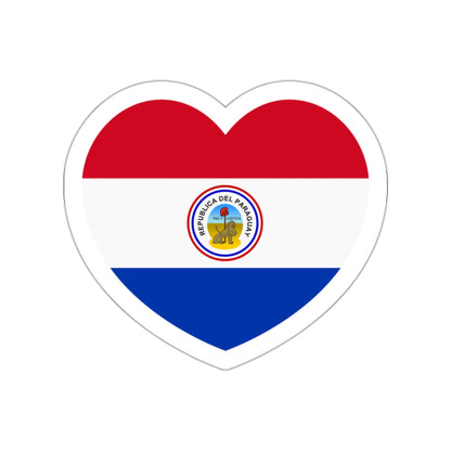 Heart Flag of Paraguay 1842-1990 reverse - STICKER Vinyl Die-Cut Decal-White-The Sticker Space