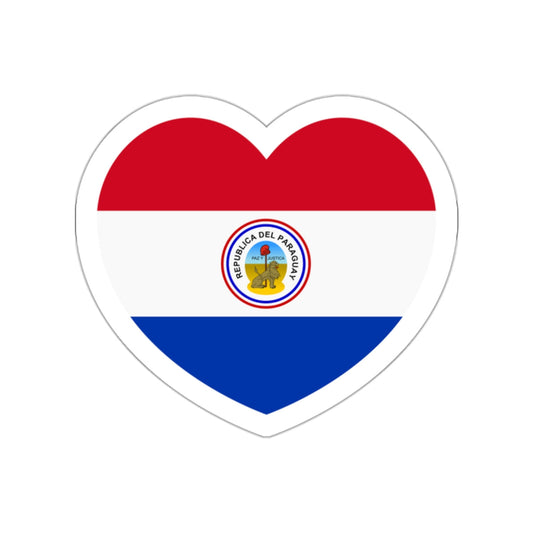 Heart Flag of Paraguay 1842-1990 reverse - STICKER Vinyl Die-Cut Decal-White-The Sticker Space