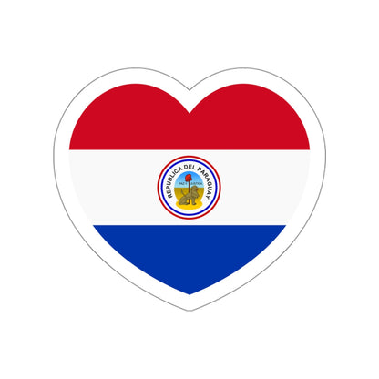 Heart Flag of Paraguay 1842-1990 reverse - STICKER Vinyl Die-Cut Decal-White-The Sticker Space