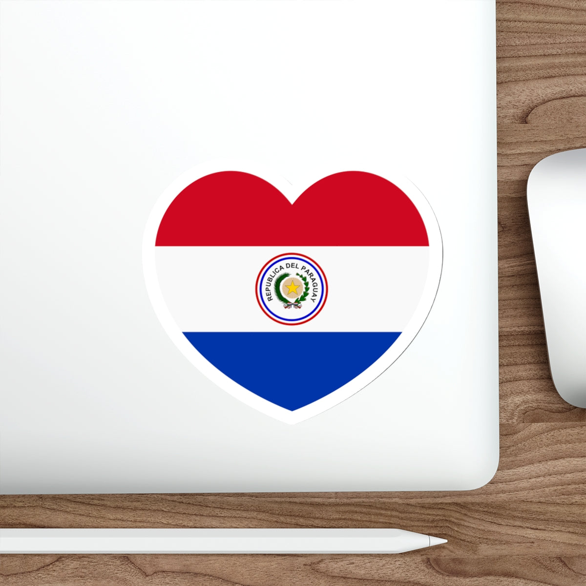 Heart Flag of Paraguay 1842-1990 - STICKER Vinyl Die-Cut Decal-The Sticker Space