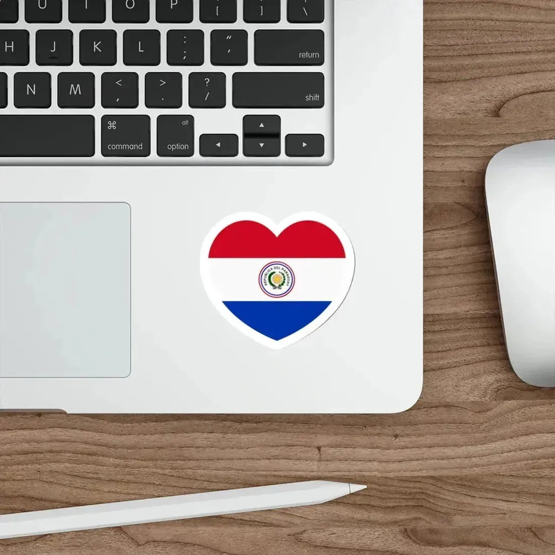 Heart Flag of Paraguay 1842-1990 - STICKER Vinyl Die-Cut Decal - The Sticker Space