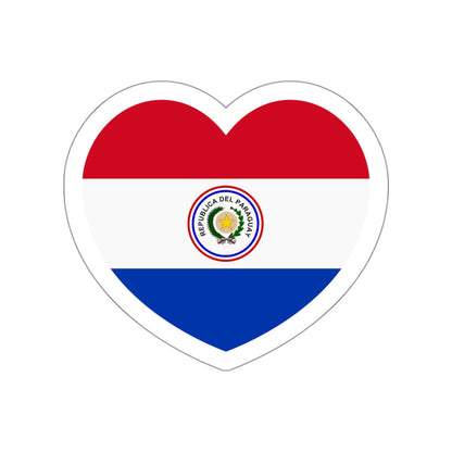 Heart Flag of Paraguay 1842-1990 - STICKER Vinyl Die-Cut Decal-White-The Sticker Space