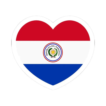 Heart Flag of Paraguay 1842-1990 - STICKER Vinyl Kiss-Cut Decal 3 Inch White - The Sticker Space