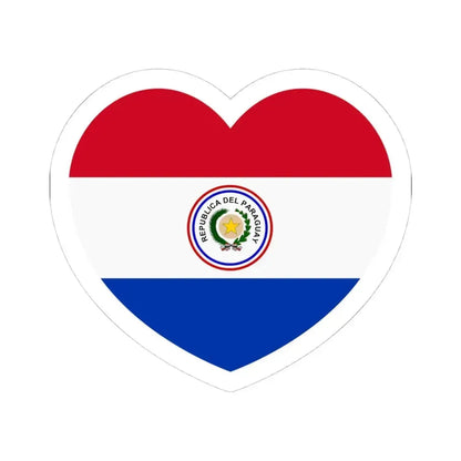 Heart Flag of Paraguay 1842-1990 - STICKER Vinyl Kiss-Cut Decal 4 Inch White - The Sticker Space