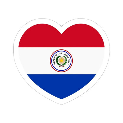 Heart Flag of Paraguay 1842-1990 - STICKER Vinyl Kiss-Cut Decal 6 Inch White - The Sticker Space