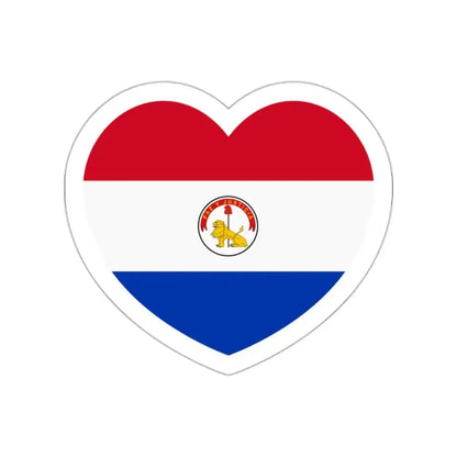 Heart Flag of Paraguay 1990-2013 reverse - STICKER Vinyl Die-Cut Decal White Die-Cut 2 Inch - The Sticker Space