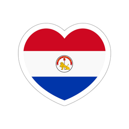 Heart Flag of Paraguay 1990-2013 reverse - STICKER Vinyl Die-Cut Decal-White-The Sticker Space