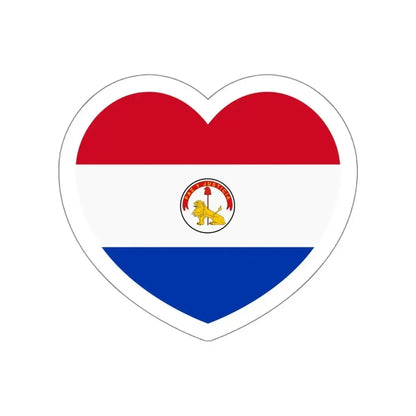 Heart Flag of Paraguay 1990-2013 reverse - STICKER Vinyl Die-Cut Decal White Die-Cut 6 Inch - The Sticker Space