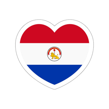 Heart Flag of Paraguay 1990-2013 reverse - STICKER Vinyl Die-Cut Decal-White-The Sticker Space