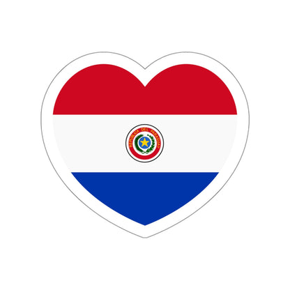 Heart Flag of Paraguay 1990-2013 - STICKER Vinyl Die-Cut Decal-White-The Sticker Space