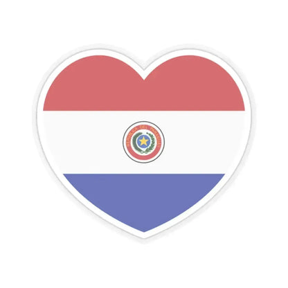 Heart Flag of Paraguay 1990-2013 - STICKER Vinyl Kiss-Cut Decal 2 Inch Transparent - The Sticker Space