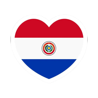 Heart Flag of Paraguay 1990-2013 - STICKER Vinyl Kiss-Cut Decal 2 Inch White - The Sticker Space