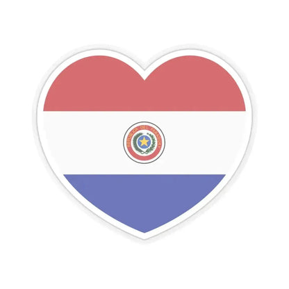 Heart Flag of Paraguay 1990-2013 - STICKER Vinyl Kiss-Cut Decal 6 Inch Transparent - The Sticker Space