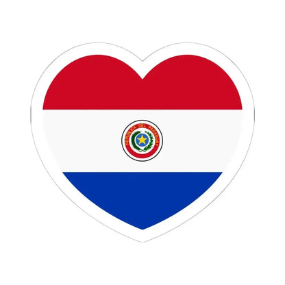 Heart Flag of Paraguay 1990-2013 - STICKER Vinyl Kiss-Cut Decal 6 Inch White - The Sticker Space