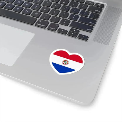 Heart Flag of Paraguay 1990-2013 - STICKER Vinyl Kiss-Cut Decal - The Sticker Space