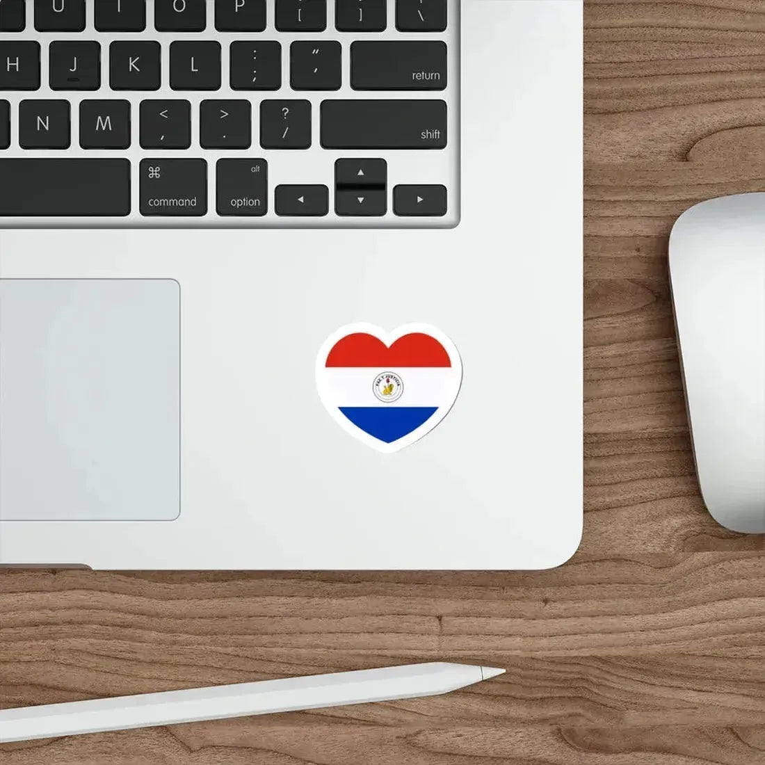 Heart Flag of Paraguay reverse - STICKER Vinyl Die-Cut Decal - The Sticker Space