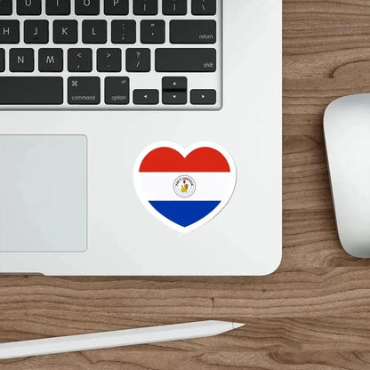 Heart Flag of Paraguay reverse - STICKER Vinyl Die-Cut Decal - The Sticker Space